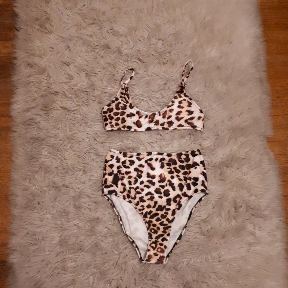 Zaful high waisted leaopard bikini